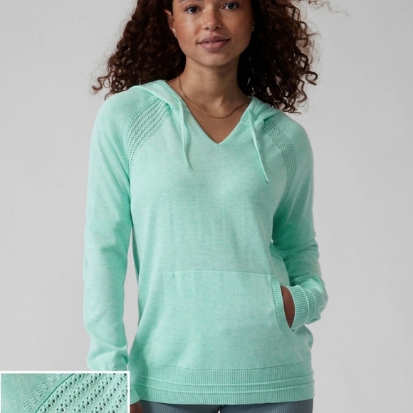 Athlete Evergreen Hoodie Sweater Paradiso Blue Heather Women’s XS - Picture 1 of 6